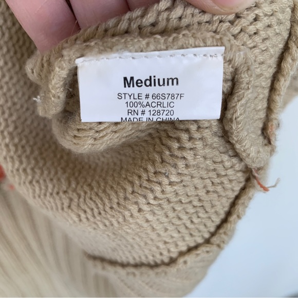 Quinn Tan Artful Cardigan Sweater (Size M) GREAT for spring and Summer evenings! - Picture 4 of 7